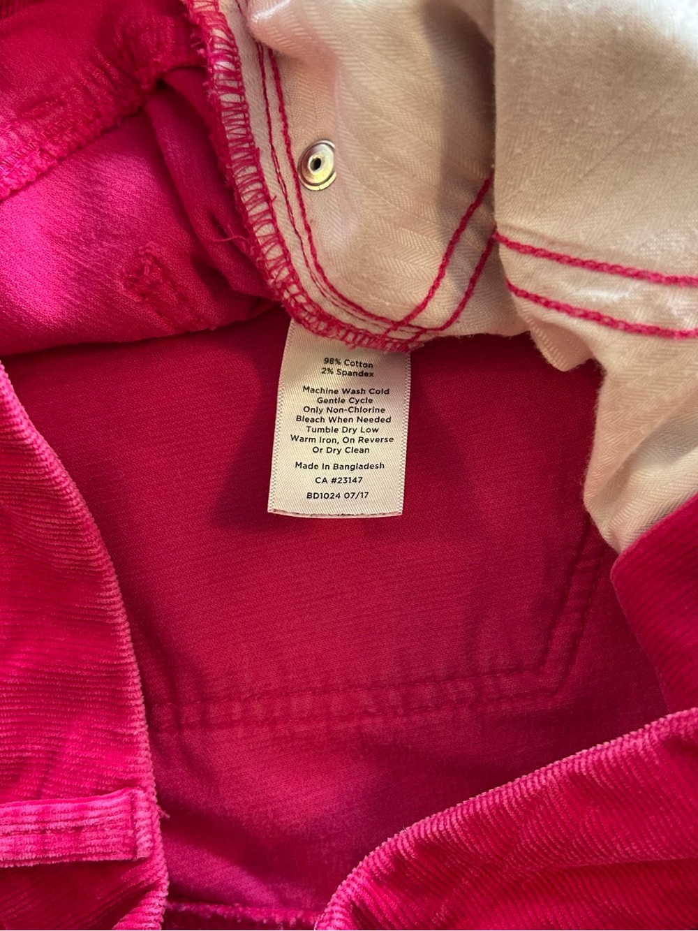 TALBOTS Women’s corduroy Jeans Sz 8 medium mid rise pink stretch $109 - Picture 11 of 16